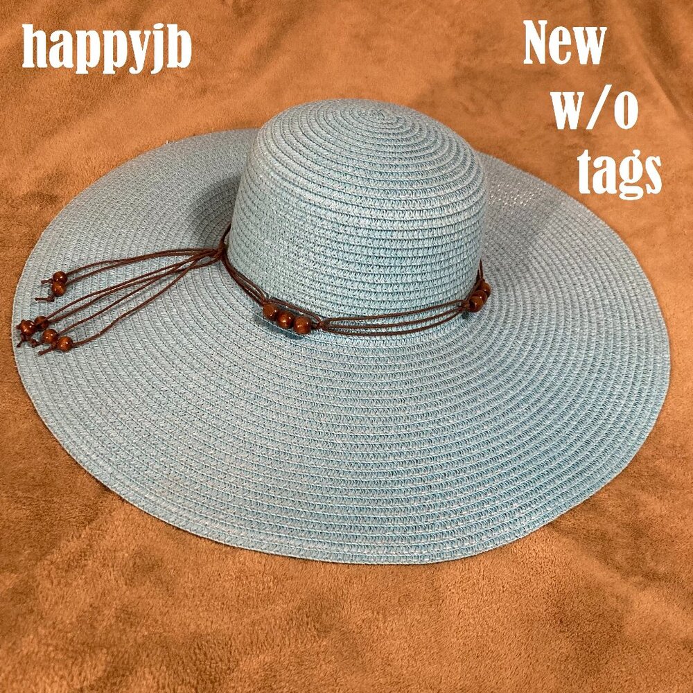 NWOT A & O International Vintage 80s 90s Sun Hat Blue Women's One Size - Picture 2 of 9